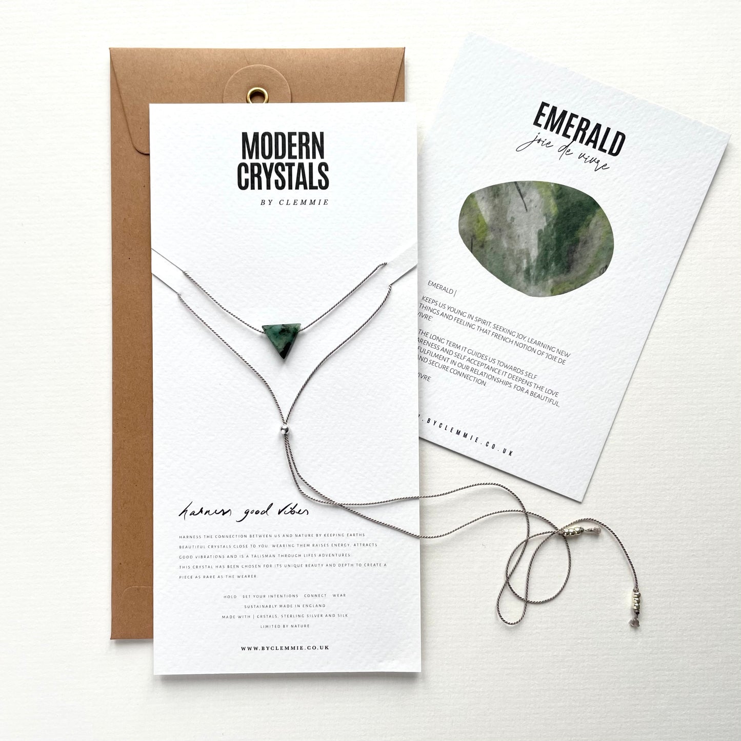 Silk Charm Necklace | Emerald Triangle