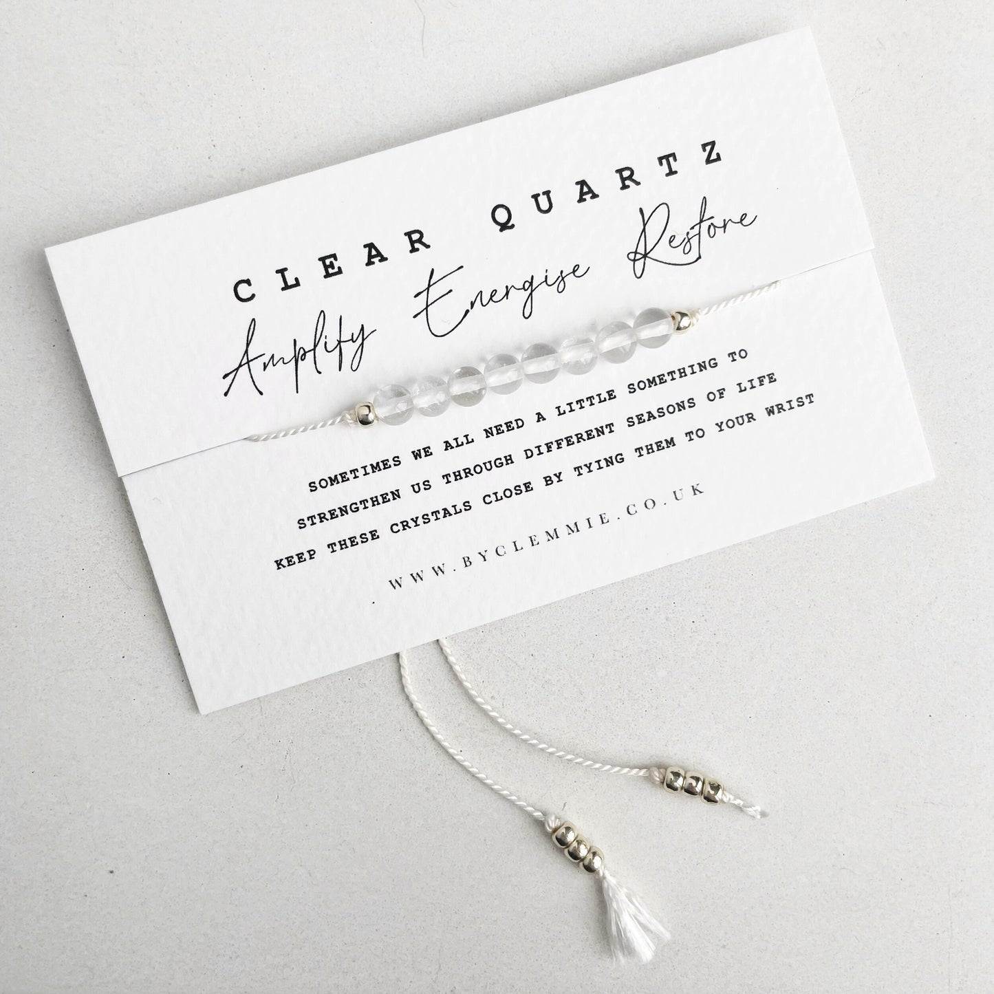 CLEAR QUARTZ | Tie On Crystal Bracelet