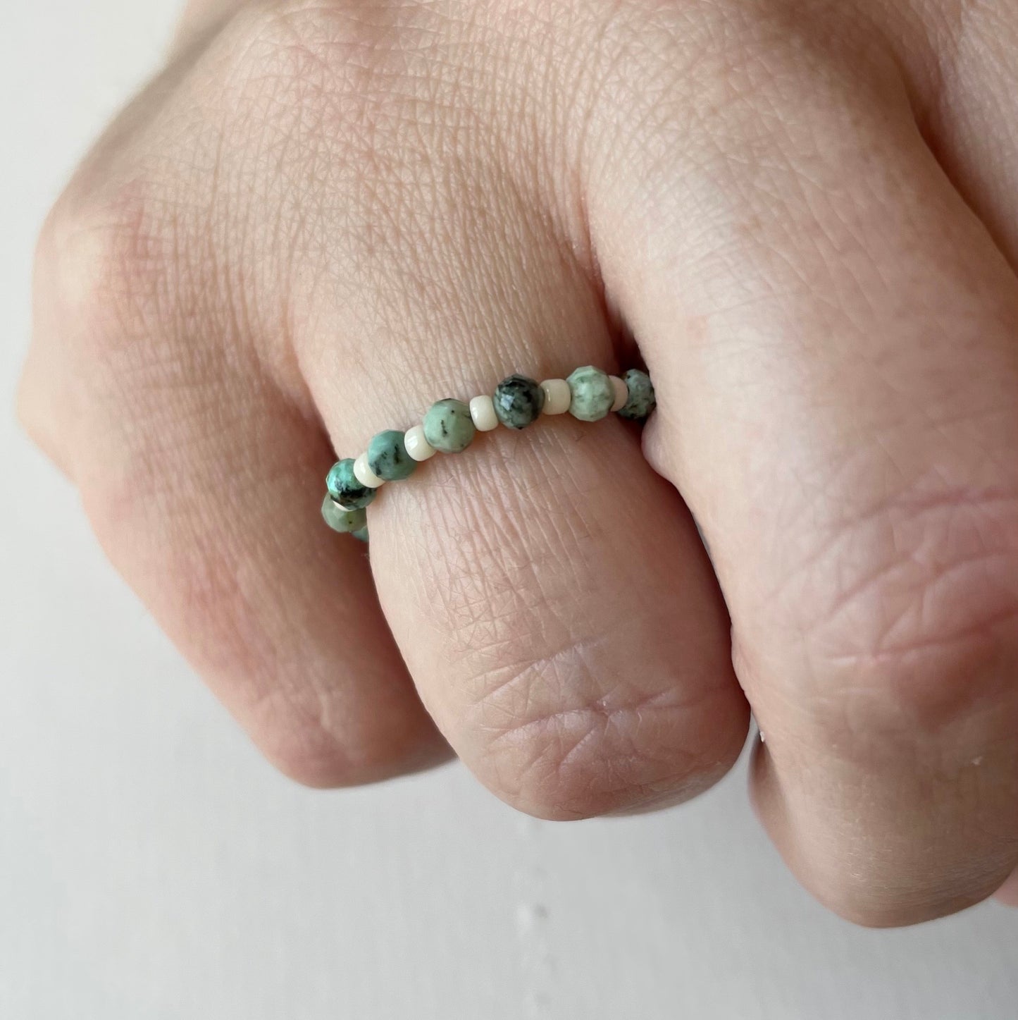 CRYSTAL RING  | Green Turquoise