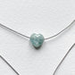 Silk Charm Necklace | Aquamarine Heart