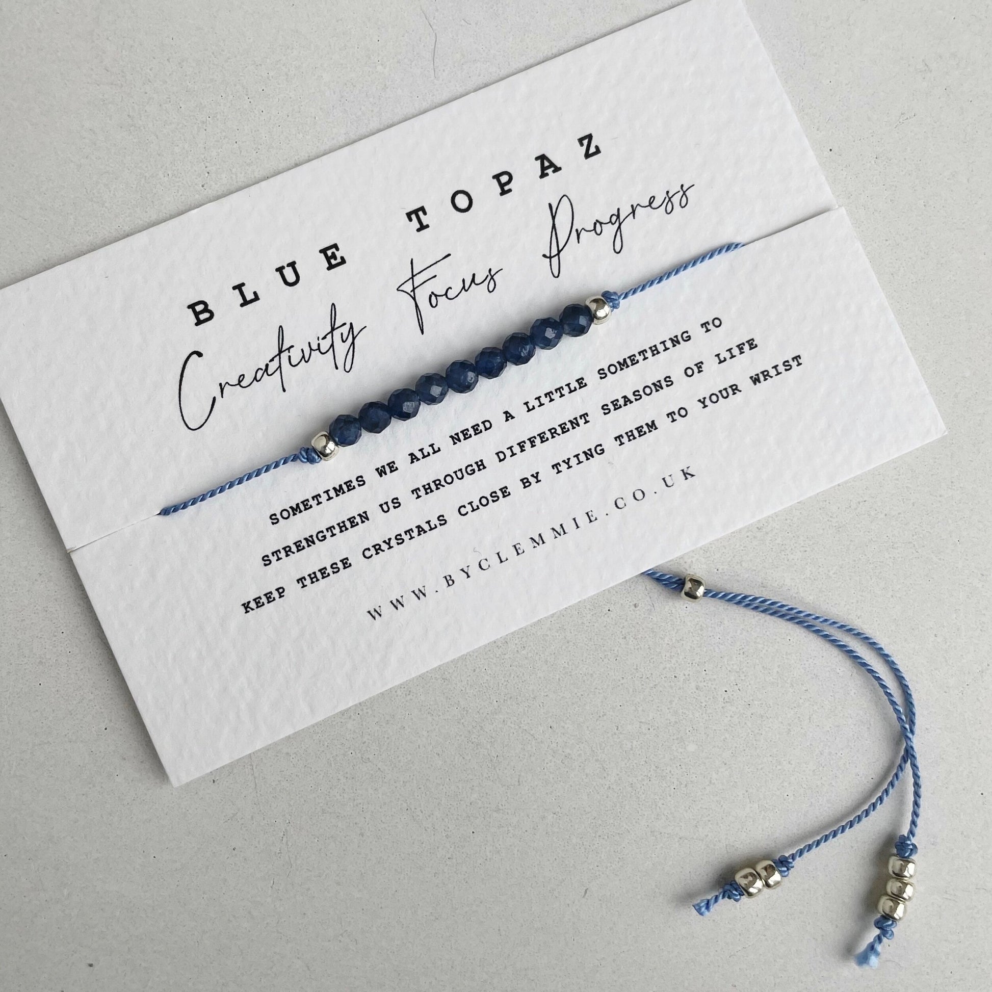 BLUE TOPAZ | Tie On Crystal Bracelet