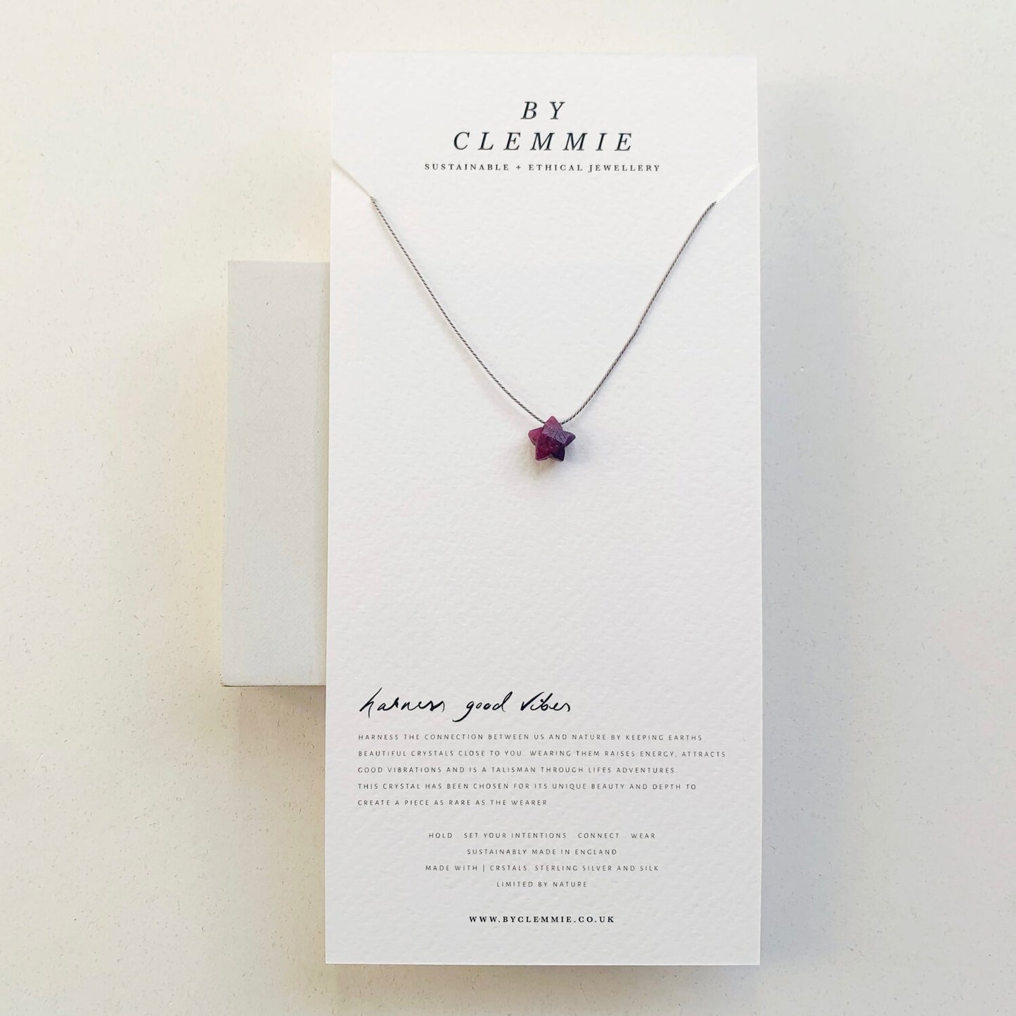Silk Charm Necklace | Ruby Star