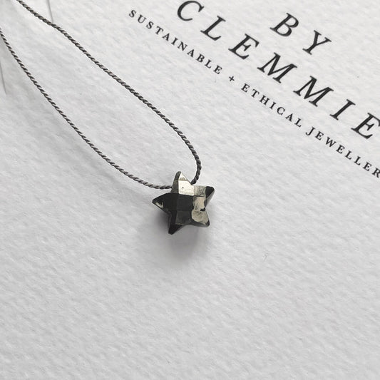 Silk Charm Necklace | Pyrite Star