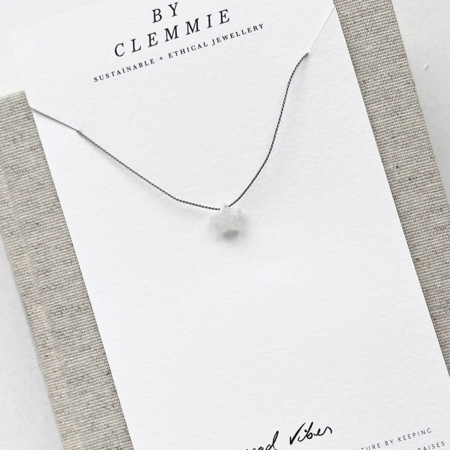 Silk Charm Necklace | Moonstone Star